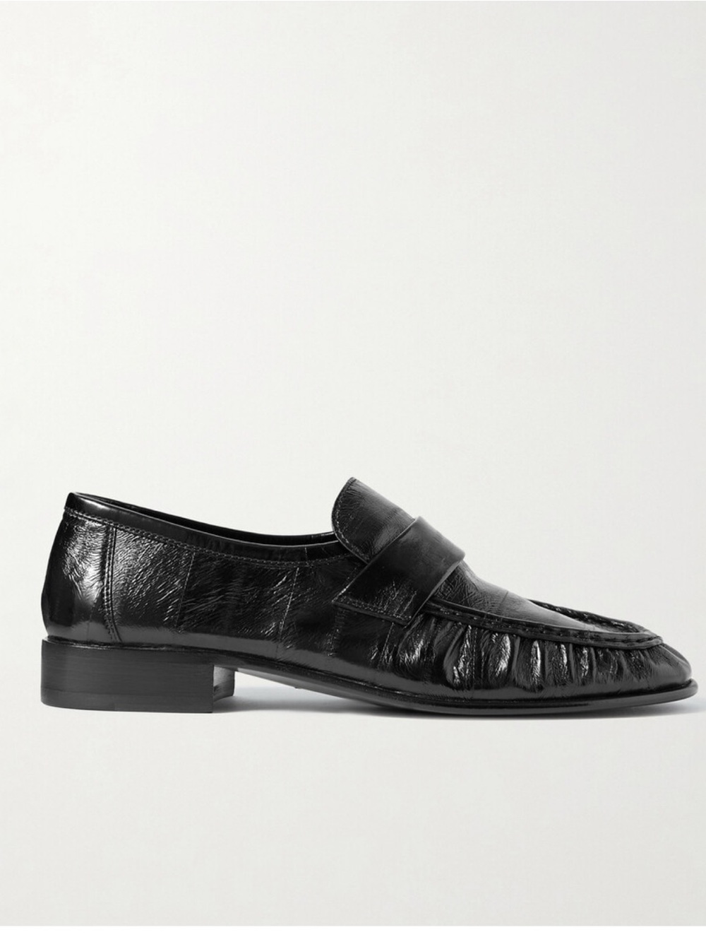 The Row Black Leather eelskin Loafers, EU37